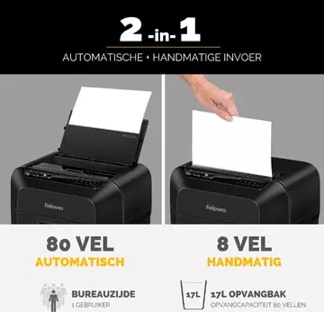 Een Fellowes AutoMax 80M Mini papiervernietiger koop je bij ShopXPress