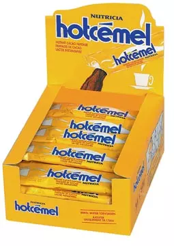 Een Hotcemel chocoladepoeder, pak van 25 zakjes koop je bij ShopXPress