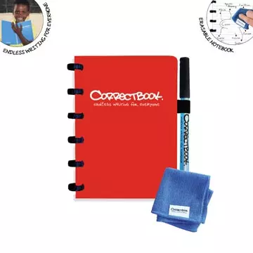 Een Correctbook A6 Original: uitwisbaar / herbruikbaar notitieboek, gelijnd, Horizon Red (rood) koop je bij ShopXPress