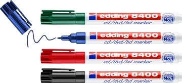 Buy your Edding permanent marker CD/DVD/BD 8400, geassorteerde kleuren, blister van 4 stuks at Supplierz BV