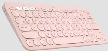 Een Logitech draadloos toetsenbord K380, azerty, roze koop je bij ShopXPress