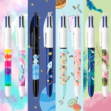 Een Bic Colours Decors, 4-kleurenbalpen, medium, klassieke inktkleuren, doos van 8 stuks koop je bij Supplierz BV