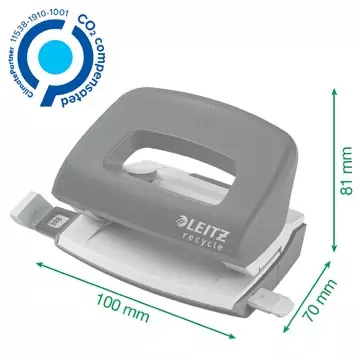 Een Leitz NeXXt Recycle Mini perforator, 10 blad, blauw koop je bij ShopXPress