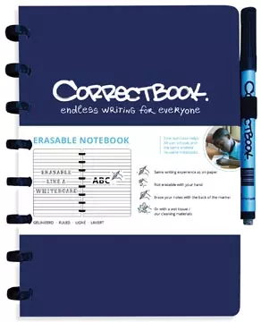 Een Correctbook A5 Original: uitwisbaar / herbruikbaar notitieboek, gelijnd, Midnight Blue (marineblauw) koop je bij ShopXPress