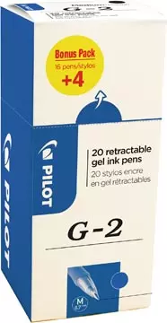 Een Pilot gelroller G-2 medium, blauw, value pack met 16 + 4 stuks koop je bij ShopXPress