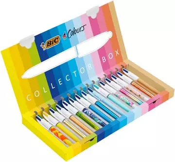 Een Bic Colours Collector Box 4-kleurenbalpen, medium, klassieke, pastel en fasion inktkleuren, doos van 15 s koop je bij ShopXPress