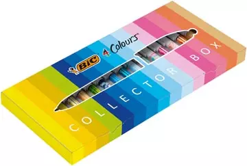 Een Bic Colours Collector Box 4-kleurenbalpen, medium, klassieke, pastel en fasion inktkleuren, doos van 15 s koop je bij ShopXPress