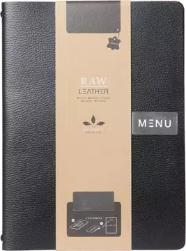 Een Securit Menukaart leather Raw, ft A4, zwart koop je bij ShopXPress
