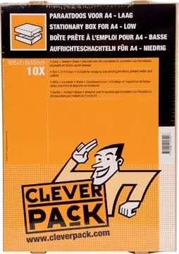 Een Cleverpack opbergdoos A4, ft 305 x 218 x 55 mm, pak van 10 stuks koop je bij ShopXPress