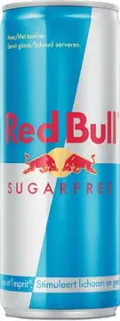 Een Red bull energiedrank, sugarfree, blik van 25 cl, pak van 24 stuks koop je bij ShopXPress