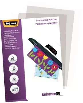 Een Fellowes lamineerhoes Enhance80 ft A3, 160 micron (2 x 80 micron), pak van 100 stuks, mat koop je bij ShopXPress