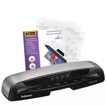 Een Fellowes lamineermachine Saturn voor ft A3 + Bonus Pack van 100 lamineerhoezen (A4, 80 micron) koop je bij ShopXPress