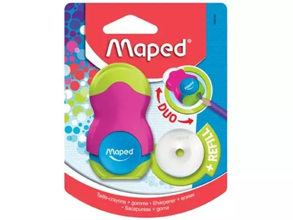 Een Maped potloodslijper + gom Loopy Soft Touch, blister met 1 stuk koop je bij ShopXPress
