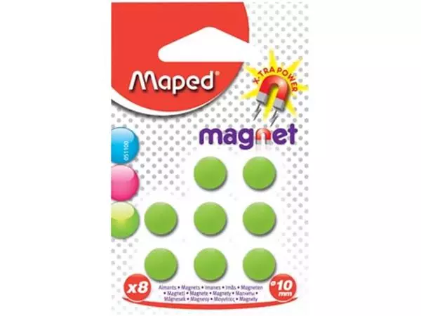 Een Maped magneten, 10 mm, geassorteerde kleuren, blister van 8 stuks koop je bij Supplierz BV