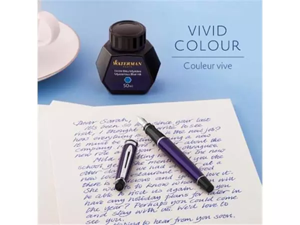 Een Waterman vulpeninkt 50 ml, blauw (Mysterious) koop je bij Supplierz BV