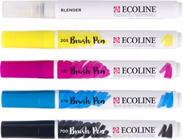 Een Talens Ecoline Brush pen, etui van 5 stuks, assorti koop je bij ShopXPress