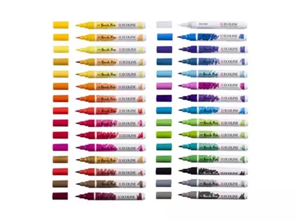 Een Talens Ecoline Brush pen, etui van 30 stuks, set Primaire koop je bij ShopXPress