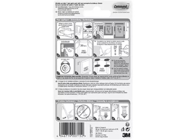 Een Command fotolijststrip, medium, draagvermogen 5,4 kg, wit, blister van 8 stuks koop je bij Supplierz BV