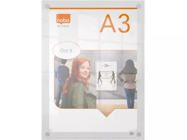 Een Nobo Premium Plus acryl informatiebord, wandgemonteerd, ft A3 koop je bij ShopXPress