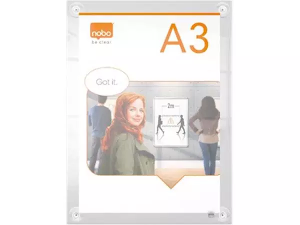 Een Nobo Premium Plus verplaatsbaar acryl informatiebord, wandgemonteerd, ft A3 koop je bij ShopXPress