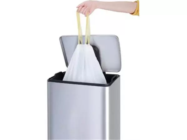 Buy your Eko vuilniszakken met trekbandsluiting, 25-35 liter, wit, 1 rol, 12 zakken at Supplierz BV