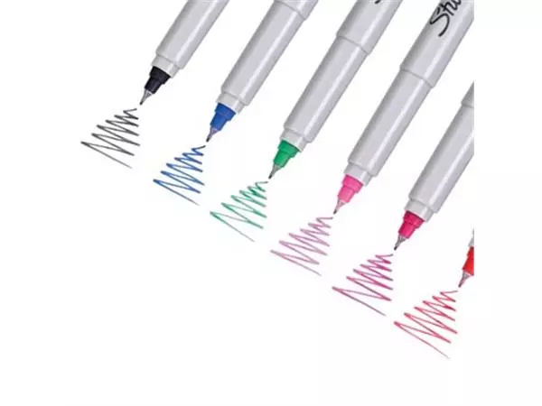 Een Sharpie permanente marker, extra fijn, blister van 12 stuks in geassorteerde kleuren koop je bij ShopXPress