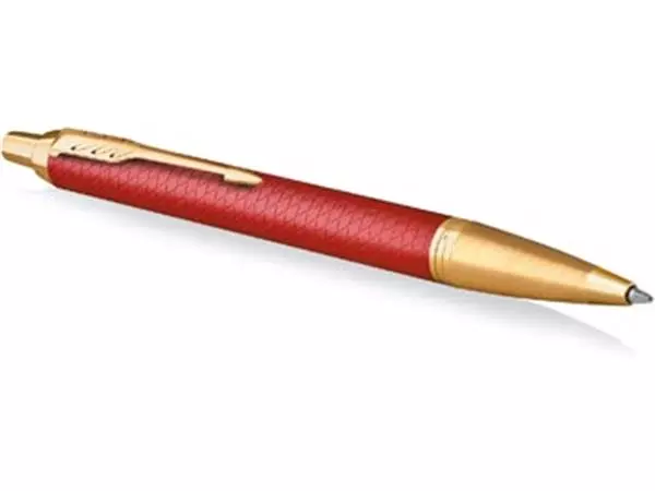 Een Parker IM Premium balpen, medium, in giftbox, Deep red (rood/goud) koop je bij ShopXPress