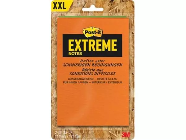 Een Post-it® Extreme Notes, ft 114 x 171 mm, 2 blokken van 25 blaadjes, geassorteerde kleuren koop je bij Supplierz BV