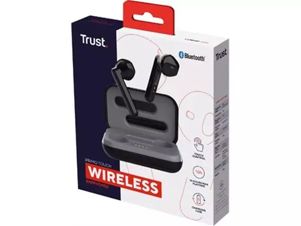 Een Trust Primo Touch Bluetooth draadloze oortjes, zwart koop je bij ShopXPress