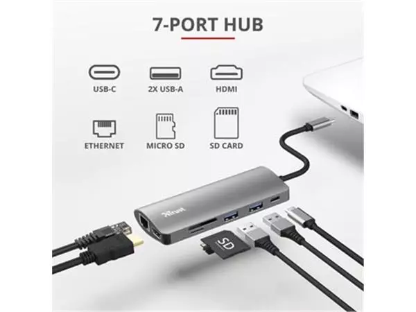 Buy your Trust Dalyx 7-in-1 USB-C Multiport Adapter at Supplierz BV