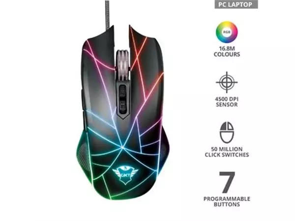 Vous pouvez acheter un Trust GXT 160X Ture RGB souris de jeu chez Supplierz BV