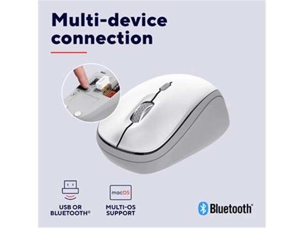 Een Trust YVI+ draadloze muis, multi-device, wit koop je bij Supplierz BV