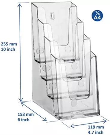 Een Europel folderhouder, 4 x ft 1/3 A4 koop je bij Supplierz BV