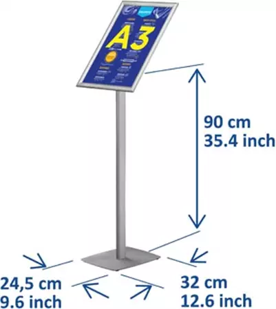 Een Europel info vloerstandaard voor ft A3, grijs koop je bij Supplierz BV