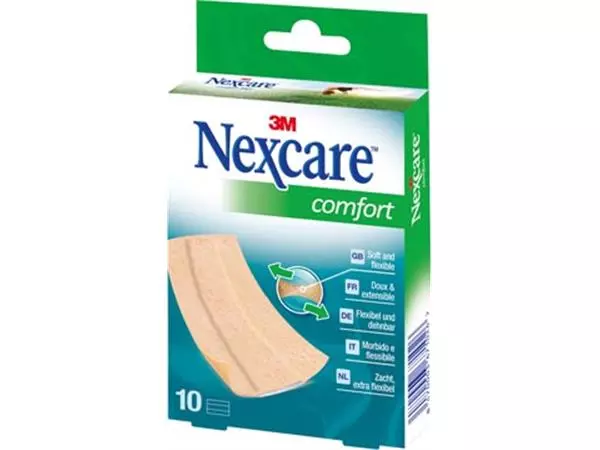 Een 3M pleister Nexcare Comfort 360° ft 10 x 6 cm, te verknippen, pak van 10 stuks koop je bij ShopXPress