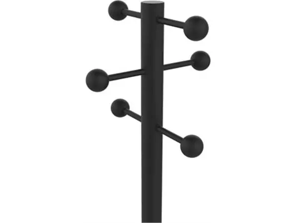 Een Unilux kapstok Access, hoogte 175 cm, 6 kledinghaken, met parapluhouder, zwart met hout koop je bij ShopXPress