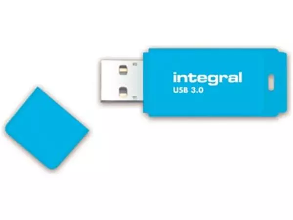 Een Integral Neon USB 3.0 stick, 64 GB, blauw koop je bij ShopXPress