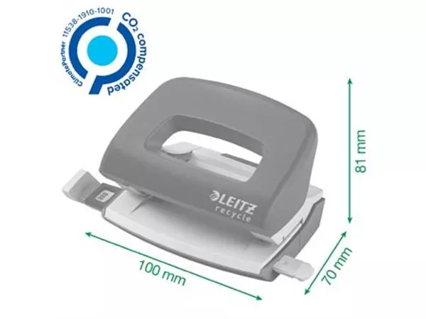 Een Leitz NeXXt Recycle Mini perforator, 10 blad, groen koop je bij ShopXPress