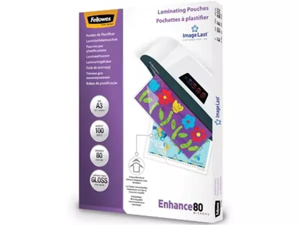 Een Fellowes lamineerhoes Enhance80 ft A3, 160 micron (2 x 80 micron), pak van 100 stuks koop je bij Supplierz BV