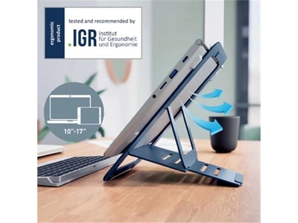 Een Leitz Ergo aluminium verstelbare laptopstandaard, grijs koop je bij ShopXPress