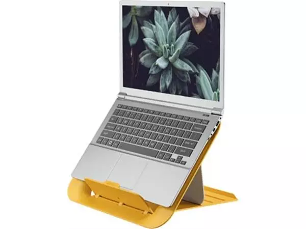 Een Leitz Ergo Cosy laptopstandaard, 80 % gerecycleerd kunststof, geel koop je bij Supplierz BV