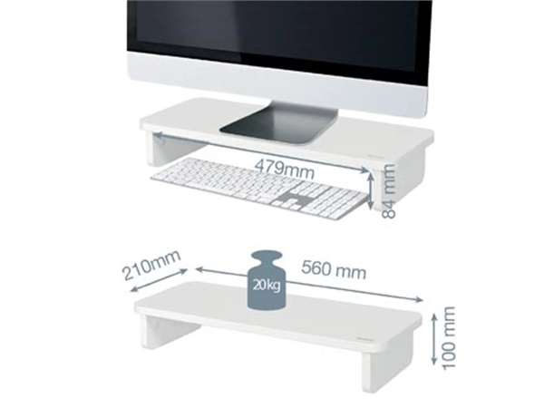 Een Leitz Ergo monitorstandaard, wit koop je bij Supplierz BV