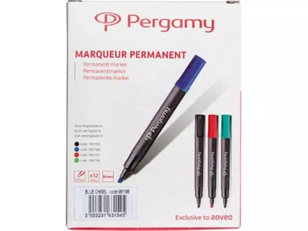 Een Pergamy permanent marker met beitelpunt, zwart koop je bij ShopXPress