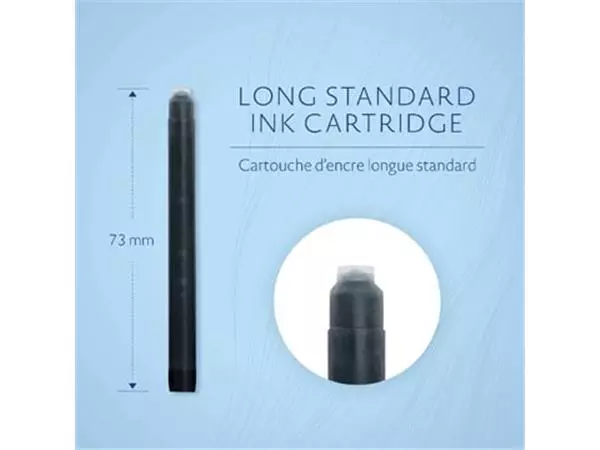 Een Waterman inktpatronen Standard Long, zwart (Intense), blister van 8 stuks koop je bij Supplierz BV