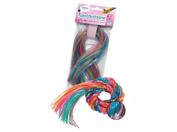 Een Folia scoubidou draad met glitter, pak met 50 draden koop je bij ShopXPress