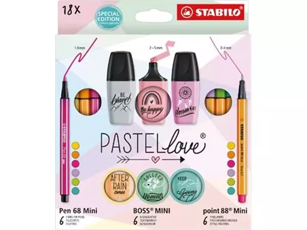 Een STABILO Pastellove set, koffertje van 18 stuks koop je bij ShopXPress