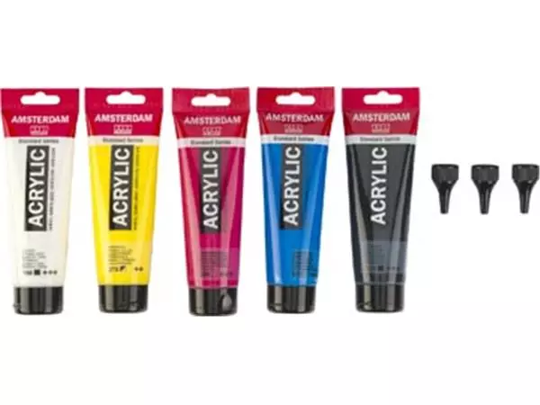 Een Amsterdam acrylverf primair 120 ml, 5 tubes + 3 tuiten koop je bij ShopXPress