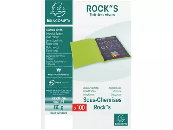 Buy your Exacompta Rock's 80 dossiermap, ft 22 x 31 cm, pak van 100, rood at Supplierz BV