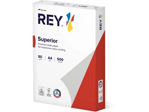 Een Rey Superior Document printpapier ft A4, 80 g, pak van 500 vel koop je bij Supplierz BV