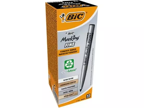 Een Bic permanent marker ECOlutions, schrijfbreedte 1,1 mm, fijne punt, zwart koop je bij Supplierz BV